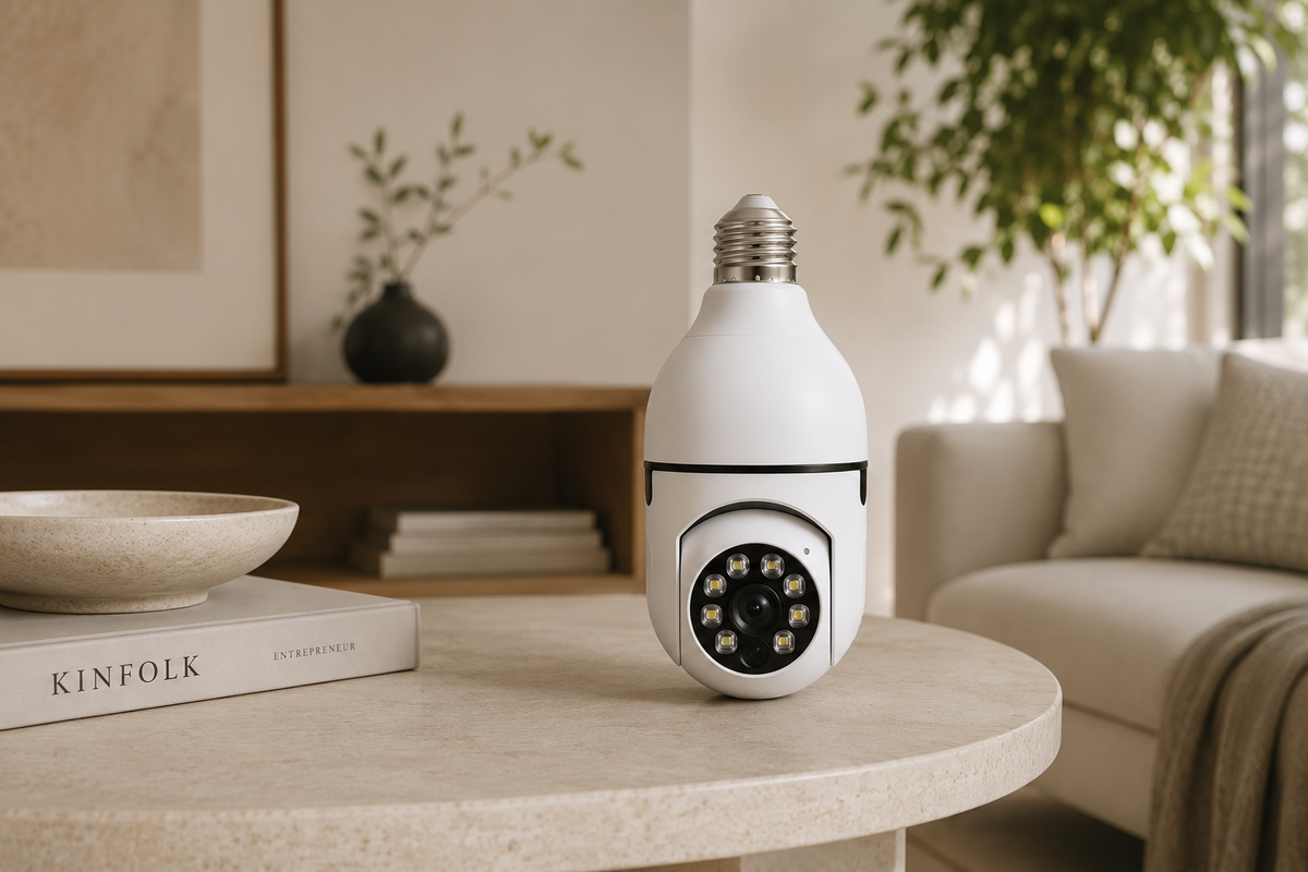 Cámara de Seguridad WiFi Tipo Bombilla 360° HD con Visión Nocturna