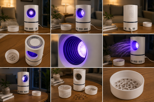Lámpara Antimosquitos LED UV con Sistema de Succión USB