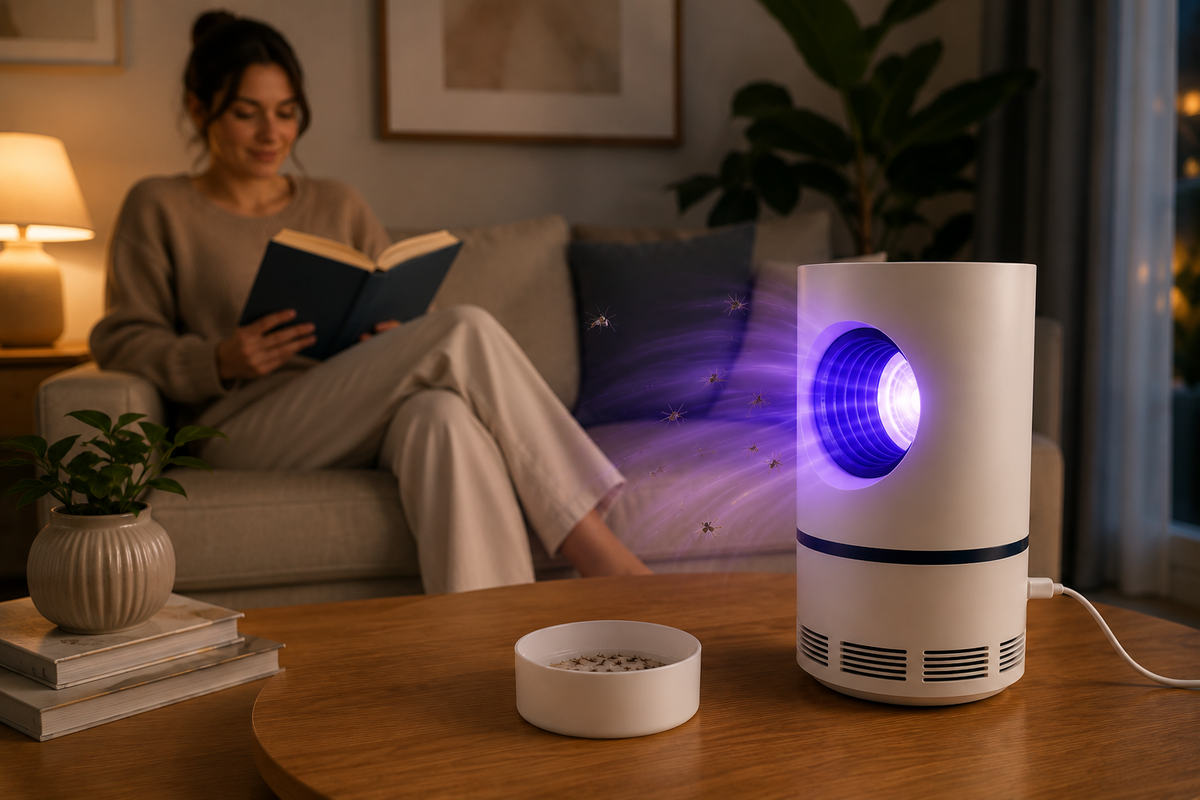Lámpara Antimosquitos LED UV con Sistema de Succión USB